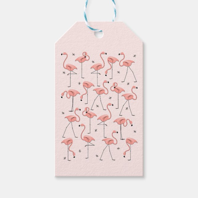 Flamingos Pink Geschenkanhänger (Vorderseite)