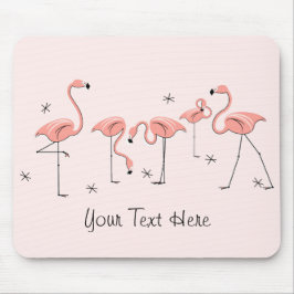 Flamingos Pink Group "Text" Mousepad
