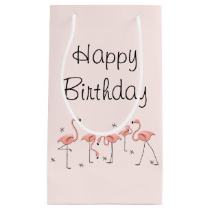 Flamingos Pink Gruppe Glückwunsch Geburtstag Gesch Kleine Geschenktüte