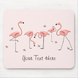 Flamingos Pink Gruppe "Text" Mousepad