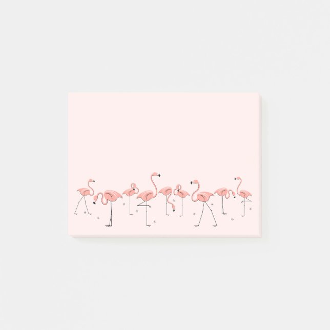 Flamingos Pink Line Post-it Klebezettel (Vorderseite)