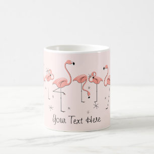 Flamingos Pink Line 'Text' Tasse