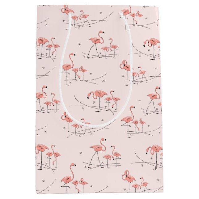 Flamingos Pink Multigeschenktüte Medium Mittlere Geschenktüte (Vorderseite)