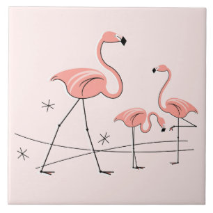 Flamingos Pink Trio 2 Fliese