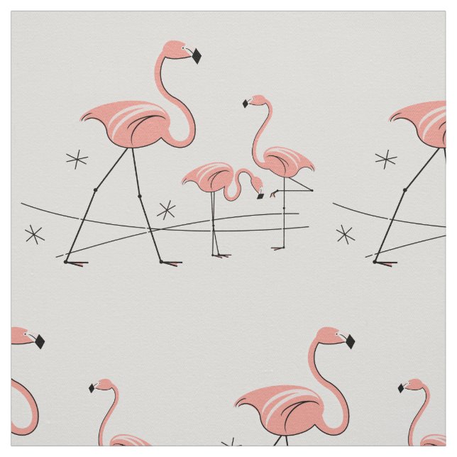 Flamingos Pink Trio 2 großes Muster Stoff (Muster)