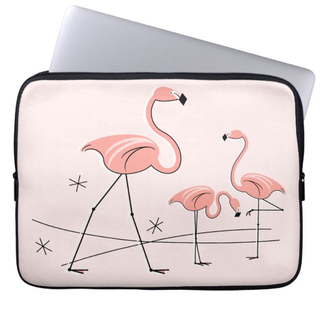 Flamingos Pink Trio 2 Laptop Ärmel Laptopschutzhülle (Vorderseite)