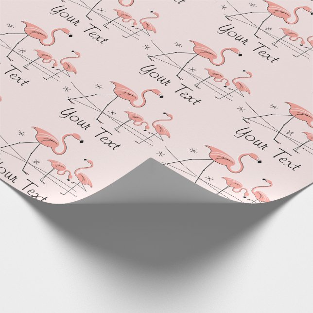 Flamingos Pink Trio 2 Papier Geschenkpapier (Ecke)