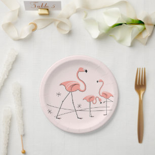 Flamingos Pink Trio 2 Papierplatte Pappteller