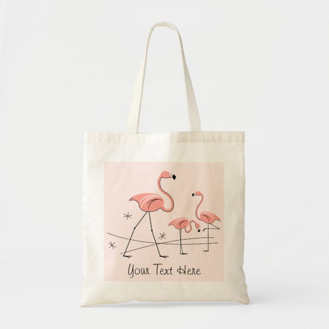 Flamingos Pink Trio 2 'Text' Tasche (Vorne)