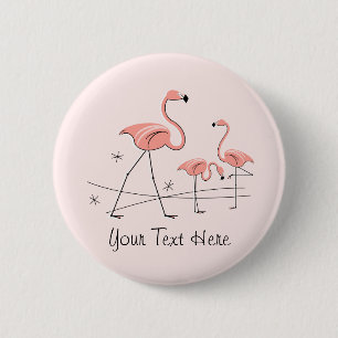 Flamingos Pink Trio 2 'Text'-Taste Button
