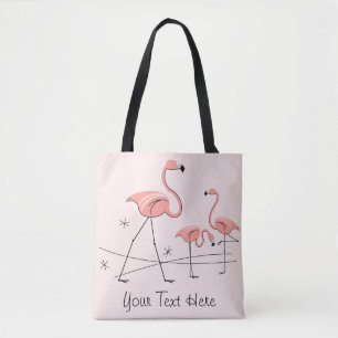 Flamingos Pink Trio 2 Text über Tasche