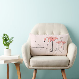 Flamingos Pink Trio 3 pink Multiback Lumbar Lendenkissen