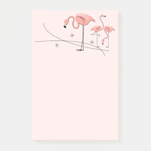Flamingos Pink Trio 3 Post-it Klebezettel (Vorderseite)