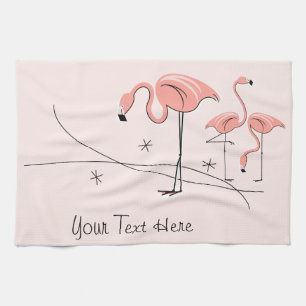 Flamingos Pink Trio 3 Text Küchentuch