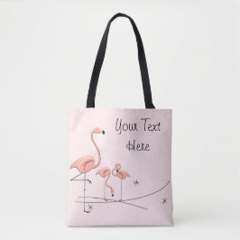 Flamingos Pink Trio 4 Text über Tasche