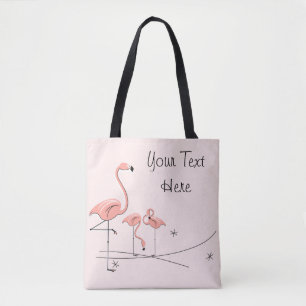 Flamingos Pink Trio 4 Text über Tasche