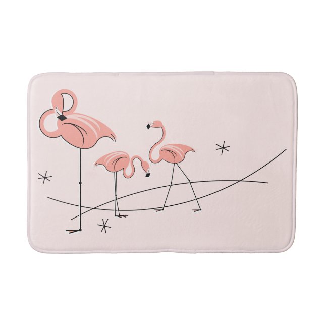Flamingos Pink Trio Badematte (Vorderseite)