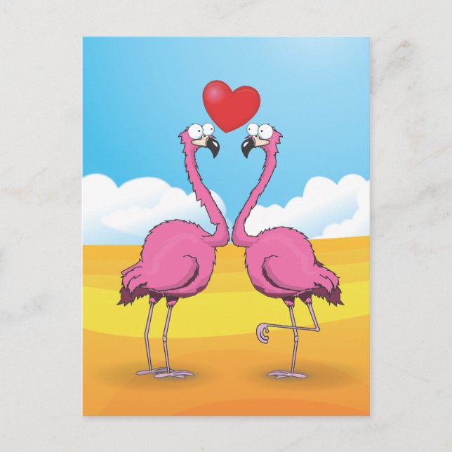 Flamingos Postkarte (Vorderseite)