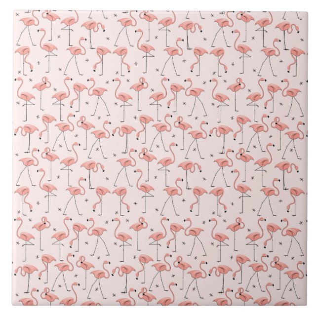 Flamingos rosa Fliese (Vorderseite)