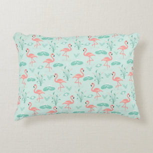 Flamingos Rosa Grün Tropische Vögel Trendy Dekokissen