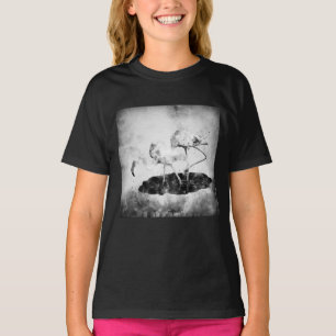 Flamingos Schwarz und Weiß T-Shirt