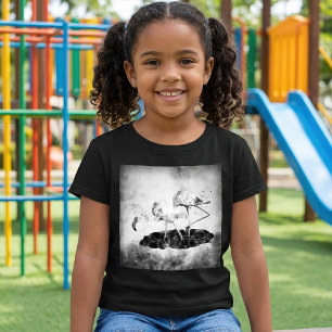Flamingos Schwarz und Weiß T-Shirt