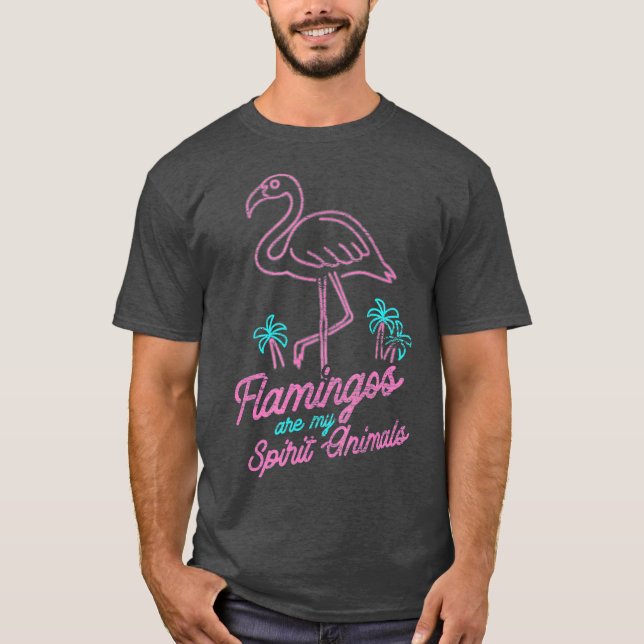 Flamingos sind meine Geisttiere Flamingo T-Shirt (Vorderseite)