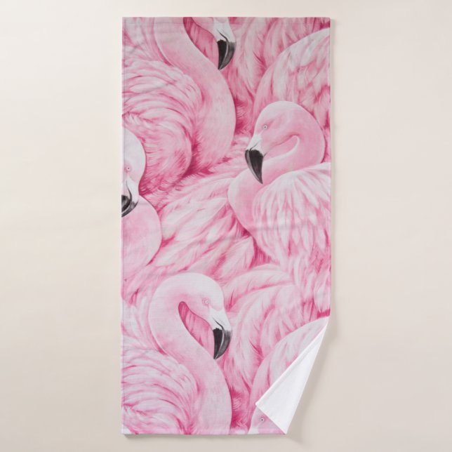 FLAMINGOS SIND ÜBERALL BADEHANDTUCH (Badehandtuch)