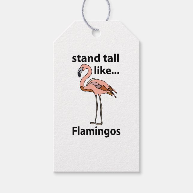 Flamingos Stand groß wie Flamingos Flamingos Flami Geschenkanhänger (Vorderseite)