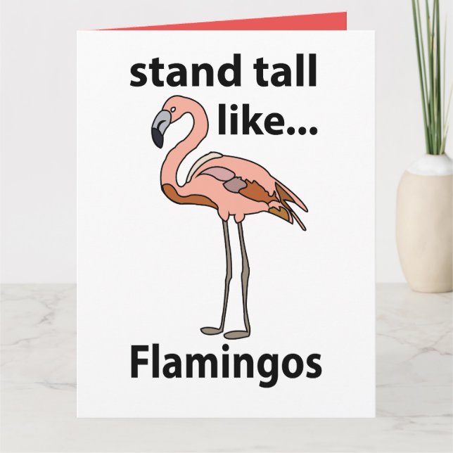 Flamingos Stand groß wie Flamingos Flamingos Flami Karte (Vorderseite)