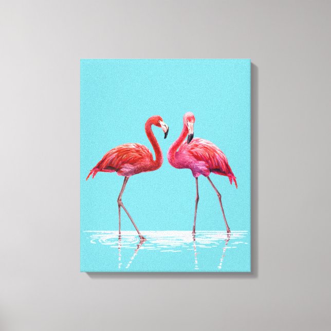 Flamingos Stretched Canvas Print Leinwanddruck (Vorderseite)