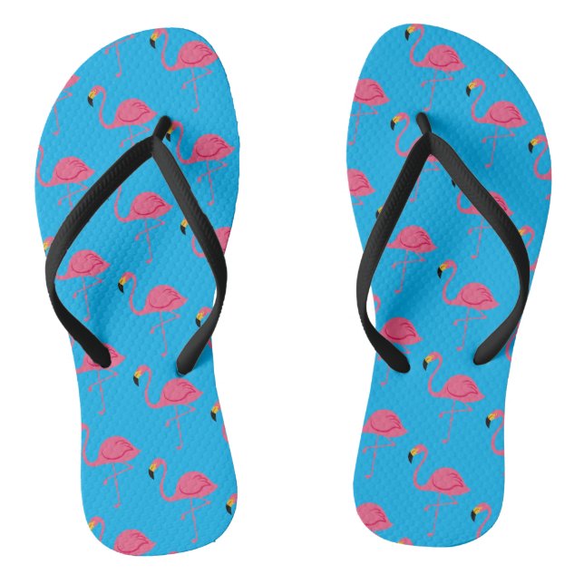 Flamingos Summer Beach Pair von Flip Flops (Fußbett)