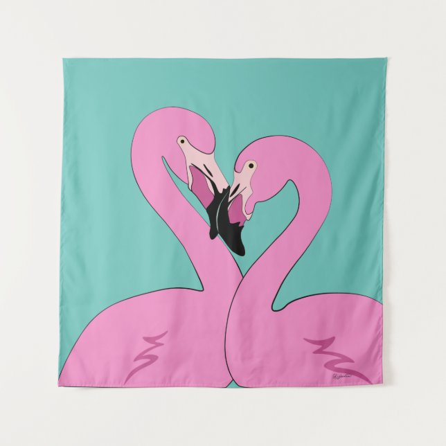 Flamingos Tapestry Wandteppich (Vorderseite)