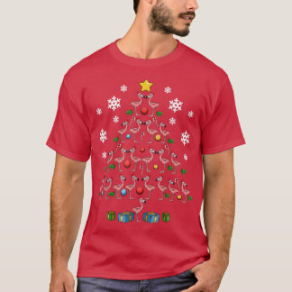 Flamingos Tree Santa Fun Niedlich Celebrate Happy  T-Shirt