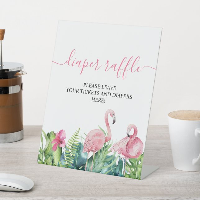 Flamingos Tropical Dusche Windelwulst Raffelzeiche Sockelschild (In SItu)