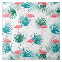 Flamingos Tropical Palmetto Leaf Fronds