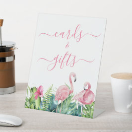 Flamingos Tropical Showkarten & Geschenke Untersch Sockelschild