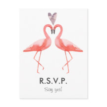 Flamingos tropische Hochzeitsstichtraffer-RSVP-Pos