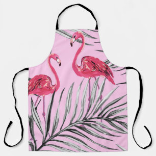 Flamingos, tropisches Wasserfarben-Vintage-Muster. Schürze