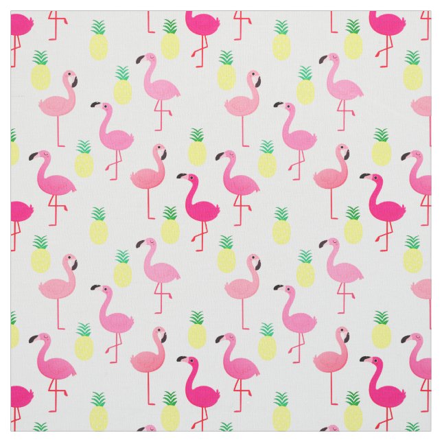 Flamingos und Ananas! Nahtlose Premium-Stoffe Stoff (Muster)