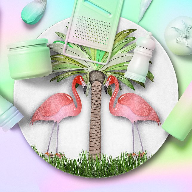 Flamingos und Palmen Schneidebrett (Von Creator hochgeladen)