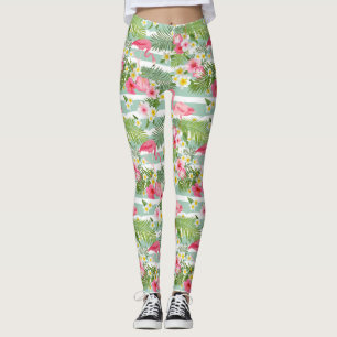 Flamingos und Streifen 2 Leggings