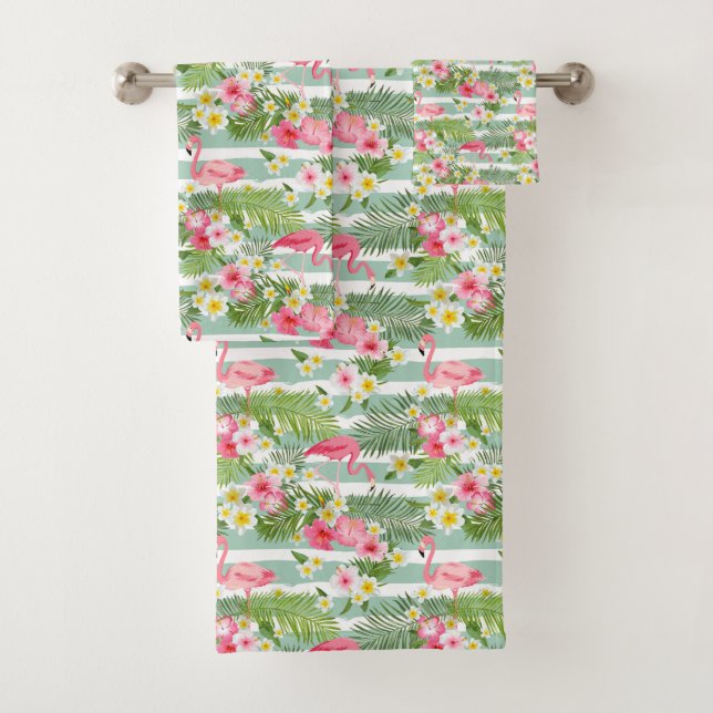 Flamingos und Streifen Badhandtuch Set (Insitu)
