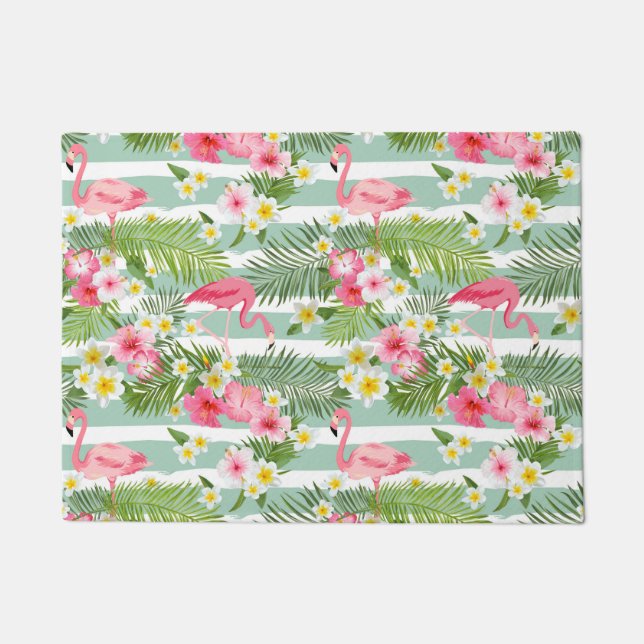 Flamingos und Streifen Fußmatte (Vorderseite)