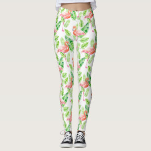 Flamingos und tropische Blätter Leggings