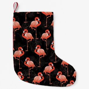 Flamingos Vögel: Vintage Textildesign Kleiner Weihnachtsstrumpf