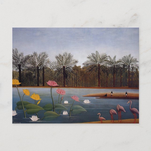 Flamingos von Henri Rousseau Postkarte (Vorderseite)