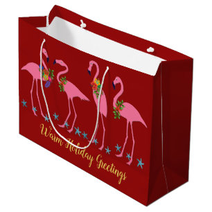 Flamingos Warm Weihnachtsweihnachtsgeschenk Große Geschenktüte
