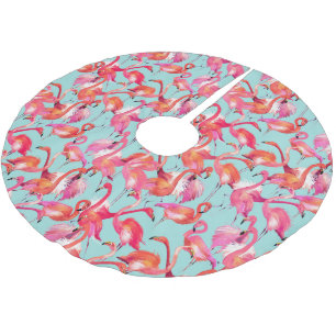 Flamingos (Wasserfarbe) Polyester Weihnachtsbaumdecke