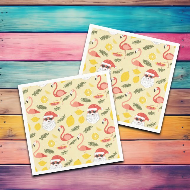 Flamingos & Weihnachten im Juli Party Serviette (Von Creator hochgeladen)
